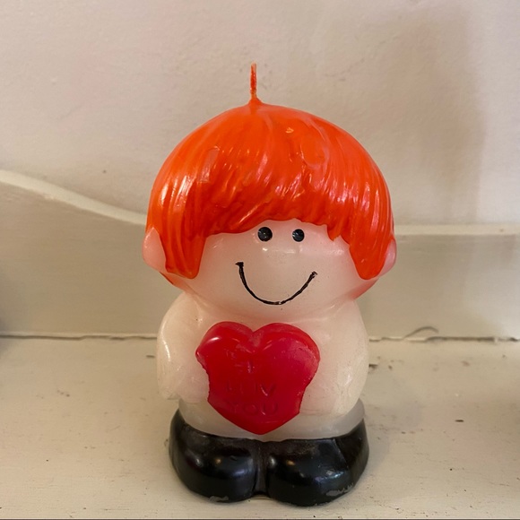 Vintage 1970’s Hallmark “I Luv U” Candle. Never used. Clean Wick